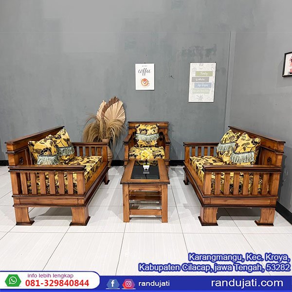 KURSI KOMBINASI KAYU WARU MINIMALIS 221 COKLAT